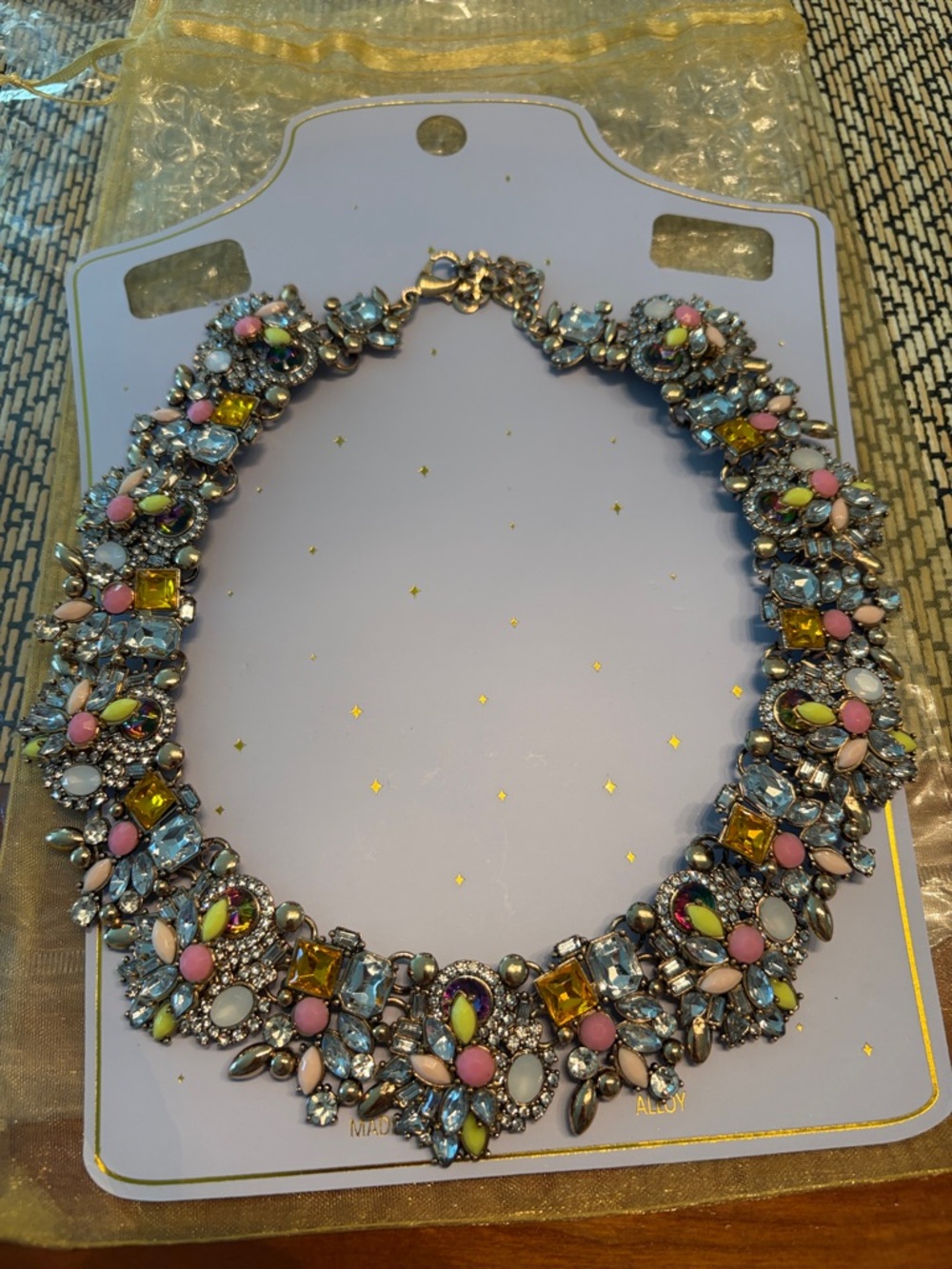 Eye Candy Los Angeles Pastel Multicolor Crystal Collar Necklace